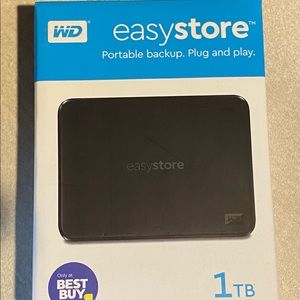 WD EASYSTORE 1TB EXTERNAL PORTABLE HARD DRIVE